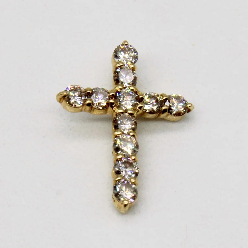 sterling silver infinity loop ring Light Yellow Diamond Cross Pendant | 0.50ctw |