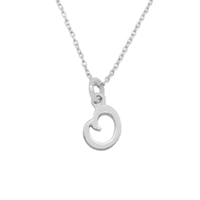 Monotype Letter O Pendant with 16 Cable Chain Necklace