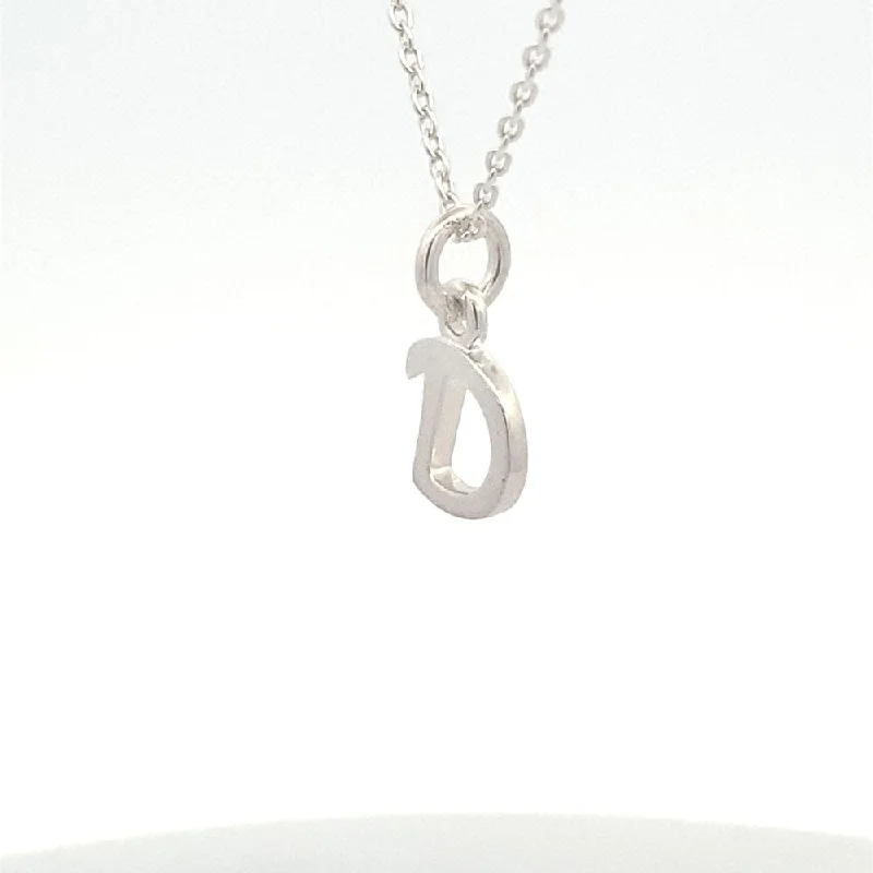 Monotype Personalized Initial Letter D Necklace