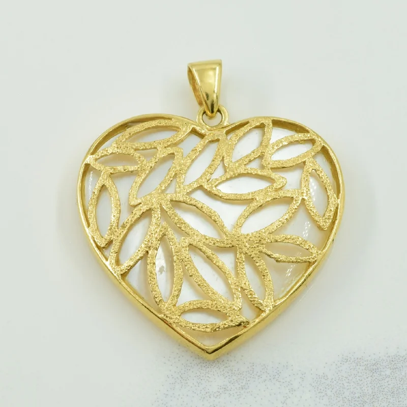 minimalist chain anklet gold Mother of Pearl Heart Pendant | 17.00ct |