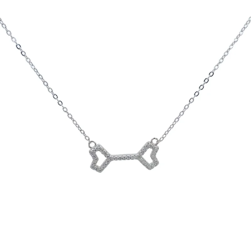 N5108 16IN +1.5IN RHODIUM NOVELTY BONE IN CZ SN 2.40G