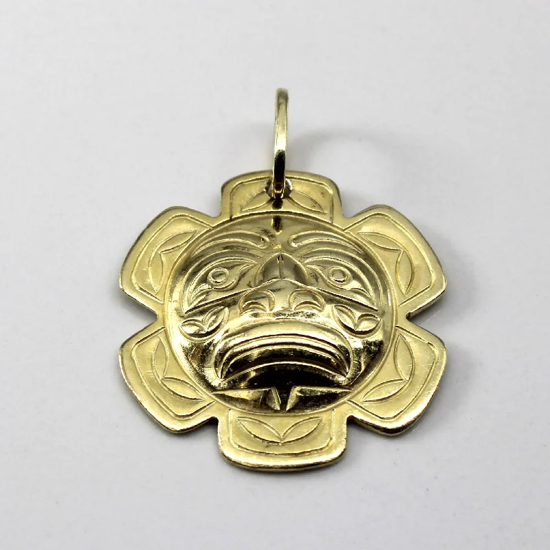 hammered sterling silver band Indigenous Sun Art Gold Pendant