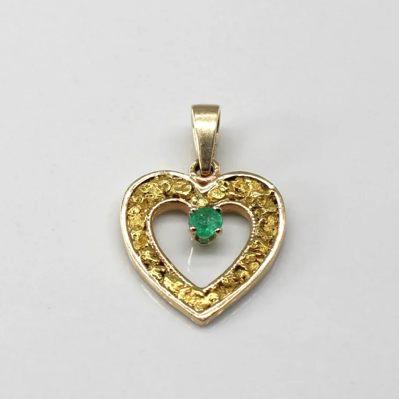 snake chain bracelet gold Nugget Filler Emerald Heart Pendant | 0.05ct |