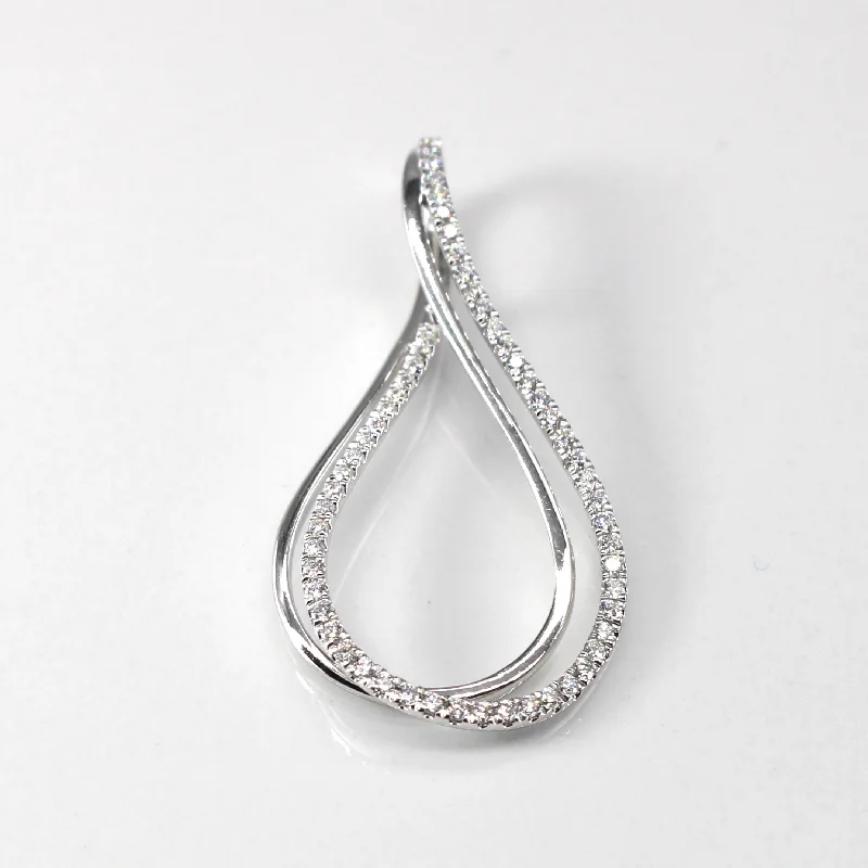 custom nameplate bracelet silver Pave Set Diamond Drop Pendant | 0.20ctw |