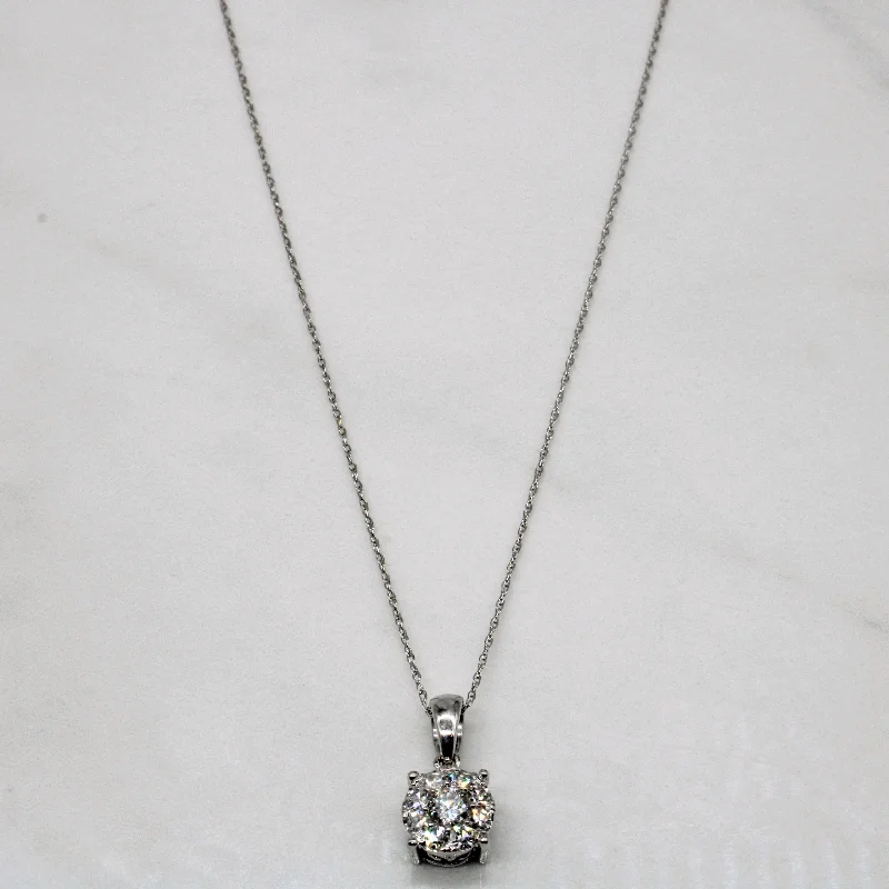vintage rose gold cameo pendant Pave Set Diamond Pendant & Necklace | 0.50ctw | 19" |