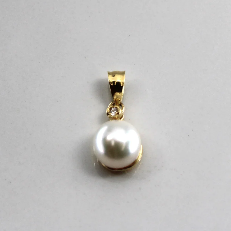 minimalist black diamond studs Pearl & Diamond Pendant | 0.01ct |