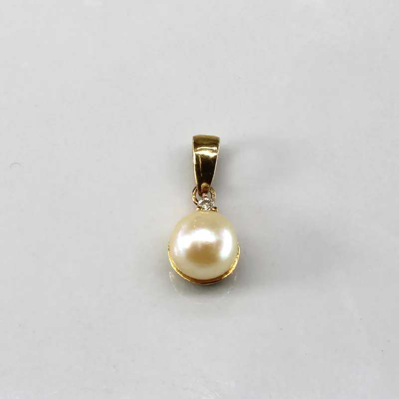 silver dragon claw ring Pearl & Diamond Pendant | 0.01ct |