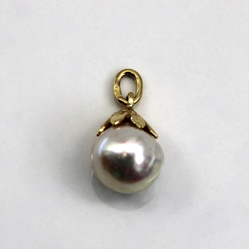 personalized couples necklace gold Baroque Pearl Drop Pendant