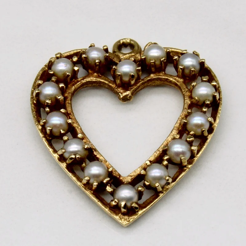 emerald-cut aquamarine necklace Pearl Heart Charm