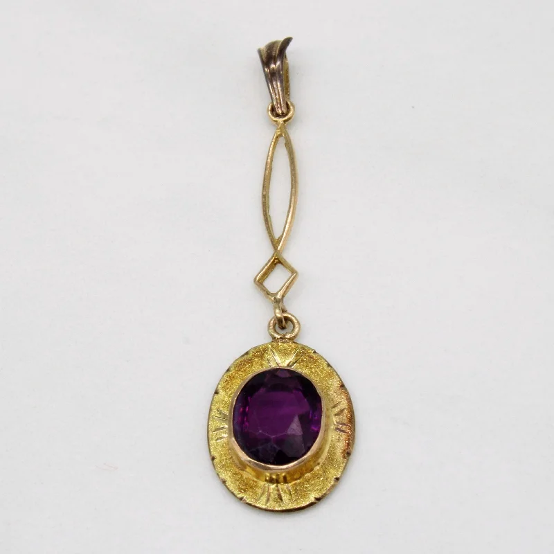 custom engraved wedding band Purple Glass Drop Pendant | 1.10ct |