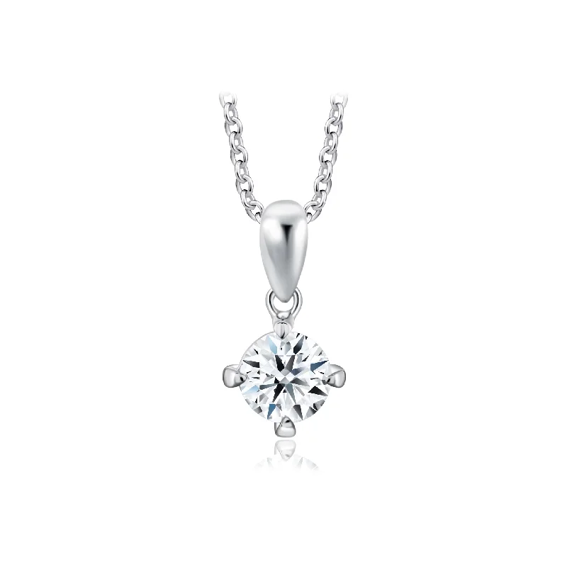 Quadrant Solitaire Diamond Pendant