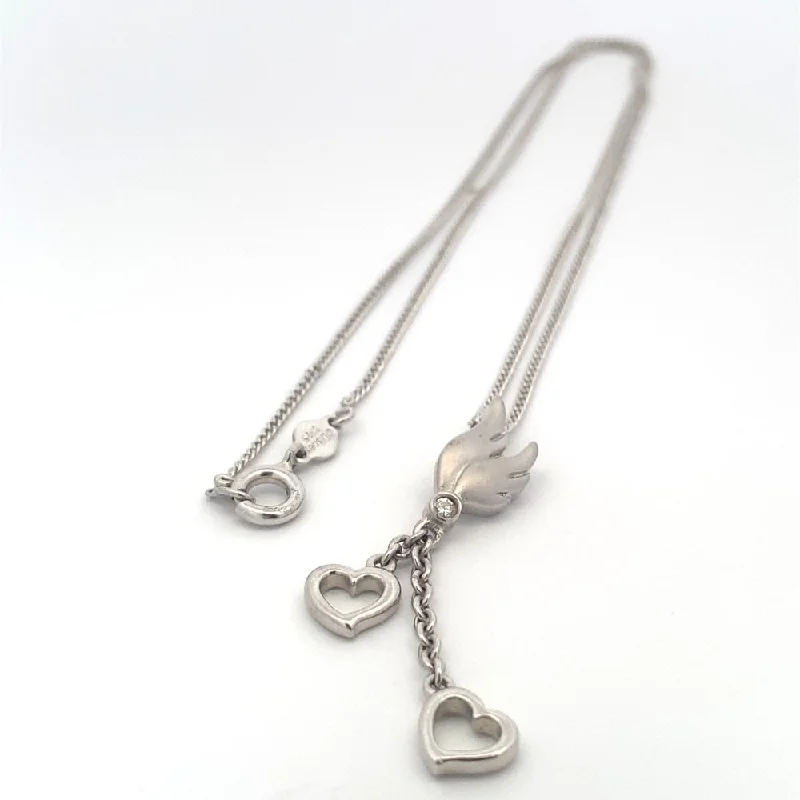 Rory Wing and Hearts 925 Sterling Silver Pendant Necklace