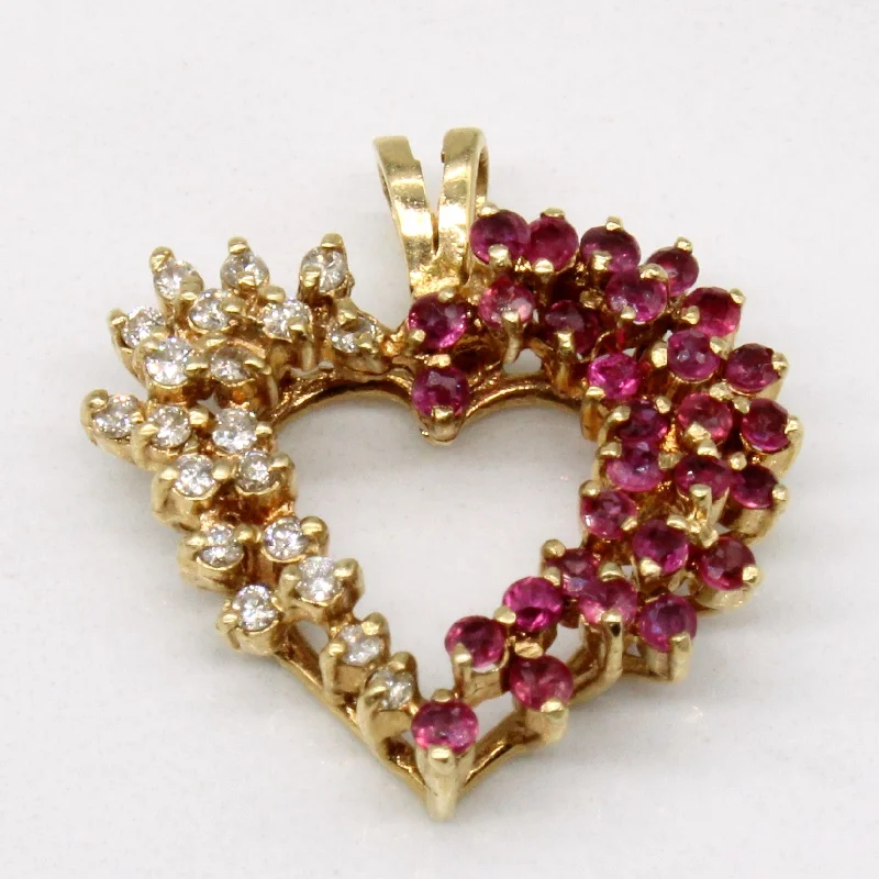 sapphire engagement ring halo Ruby & Diamond Heart Pendant | 0.40ctw, 0.10ctw |