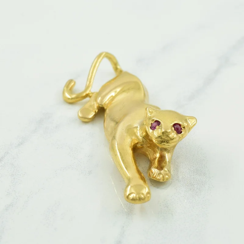 simple gold stacking rings Ruby Eyed Panther Pendant | 0.06ctw |