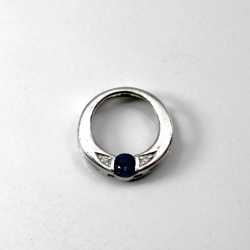 engraved pendant necklace Sapphire & Diamond Circle Pendant | 0.22ct | 0.02ctw |