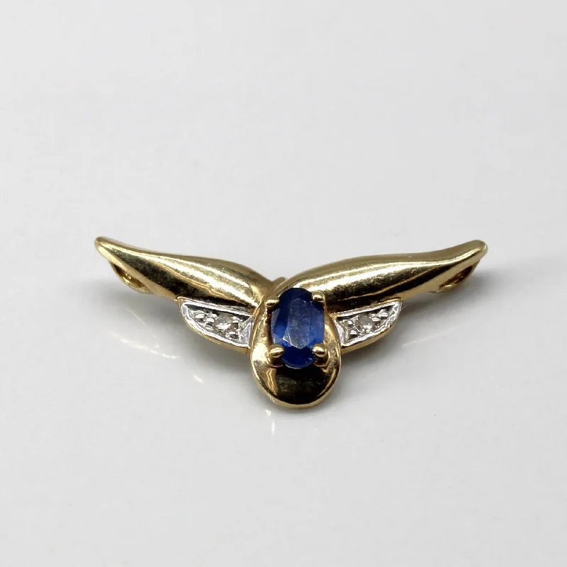 sapphire halo engagement ring Sapphire & Diamond Gold Fin Pendant | 0.24ct | 0.02ctw |