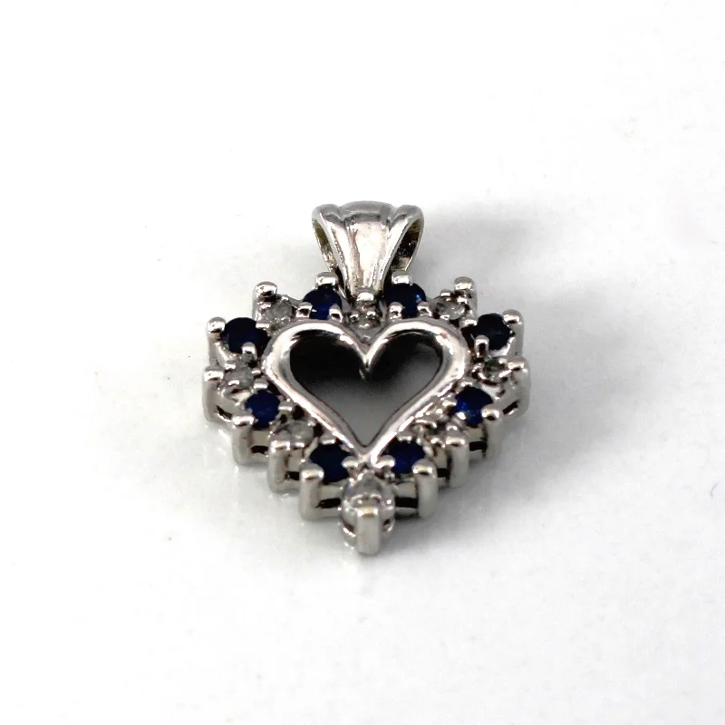 silver arrow pendant necklace Sapphire & Diamond Heart Pendant | 0.16ctw | 0.04ctw |