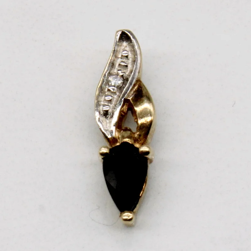 gold choker necklace simple Sapphire & Diamond Pendant | 0.30ct, 0.01ct |