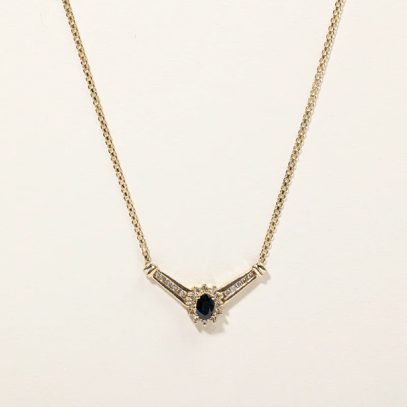 Sapphire & Diamond Pendant | 0.60ct, 0.22ctw | 17" |