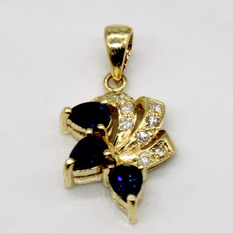 handcrafted turquoise necklace Sapphire & Diamond Pendant | 0.75ctw, 0.03ctw |