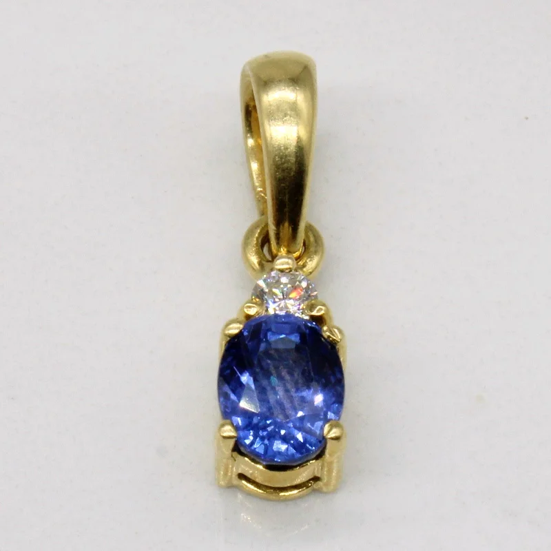 diamond halo stud earrings Sapphire & Diamond Pendant | 1.05ct, 0.07ct |