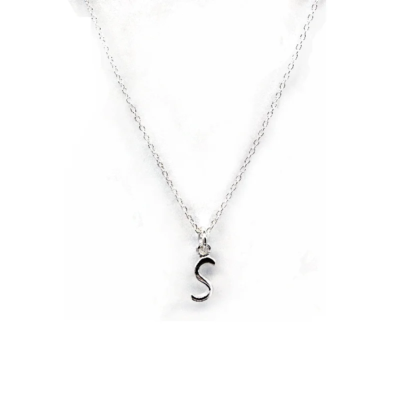 Scripted Letter S with Rolo Chain Pendant