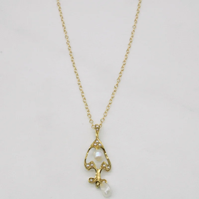 men’s tungsten carbide ring Art Nouveau Gold and Pearl Pendant Necklace | 16" |