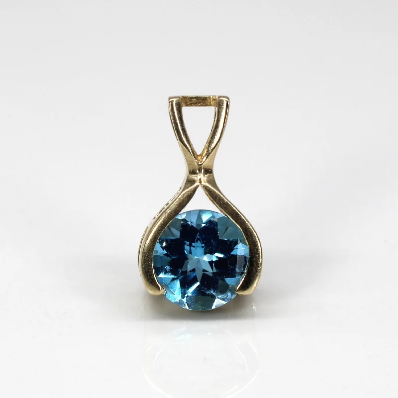 natural garnet gemstone ring Solitaire Blue Topaz Pendant | 3.00ct |