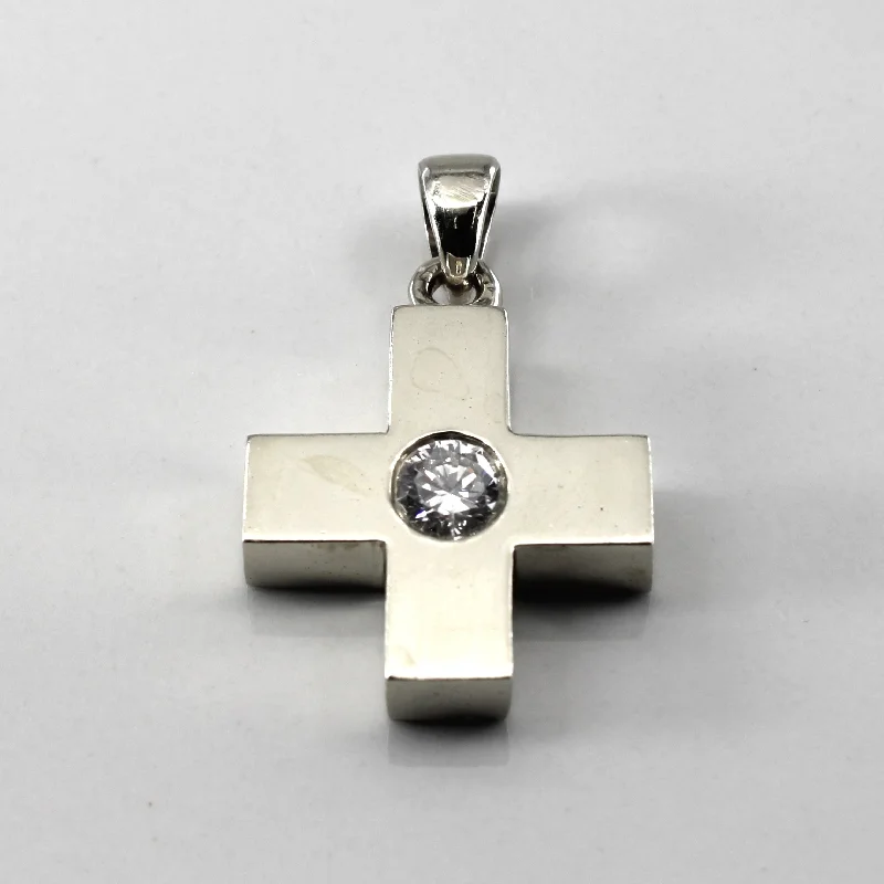 hypoallergenic earrings for sensitive ears Solitaire Diamond Cross Pendant | 0.50ct |