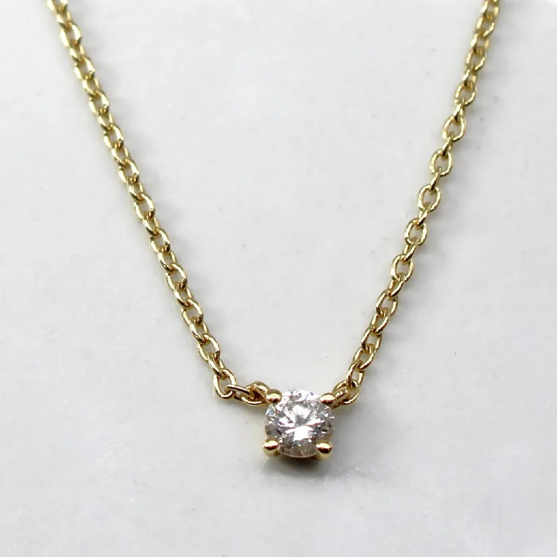 silver Celtic knot necklace Solitaire Diamond Gold Chain | 0.06ct | 16"|