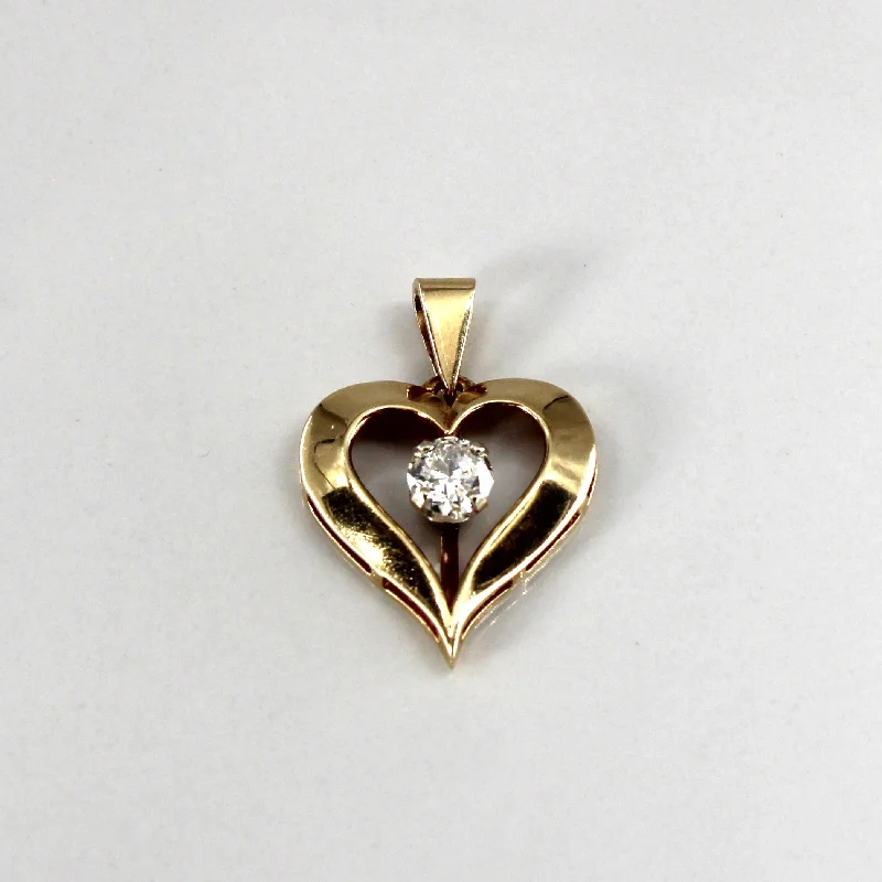 silver hoop earrings small Solitaire Diamond Heart Pendant | 0.53ct |