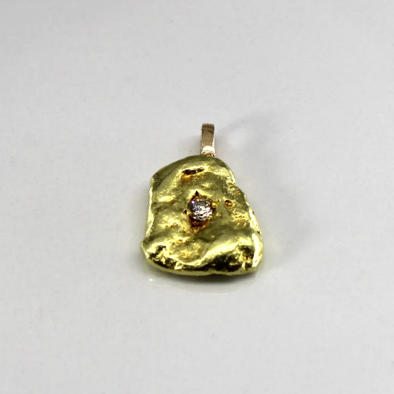 custom zodiac sign ring Solitaire Diamond Nugget 18k Pendant | 0.20ct |