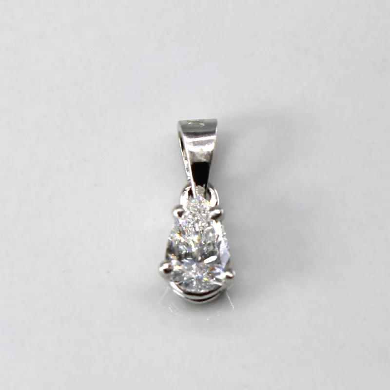 modern geometric gold ring Solitaire Pear Diamond Pendant | 0.40ct |