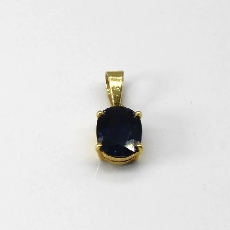 silver moon phase pendant Solitaire Sapphire Pendant | 1.65ct |