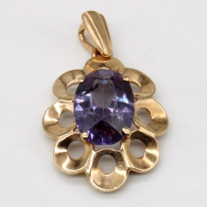 dainty chain bracelet layered Synthetic Colour Change Sapphire Pendant | 6.70ct |