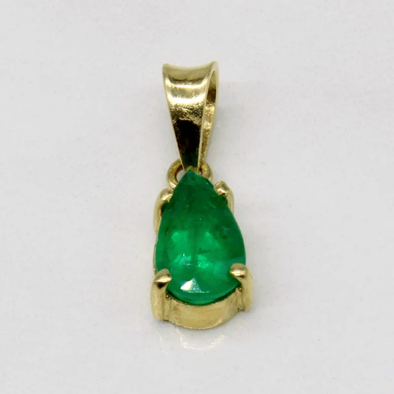 handcrafted sterling silver necklace Synthetic Emerald Pendant | 1.10ct |