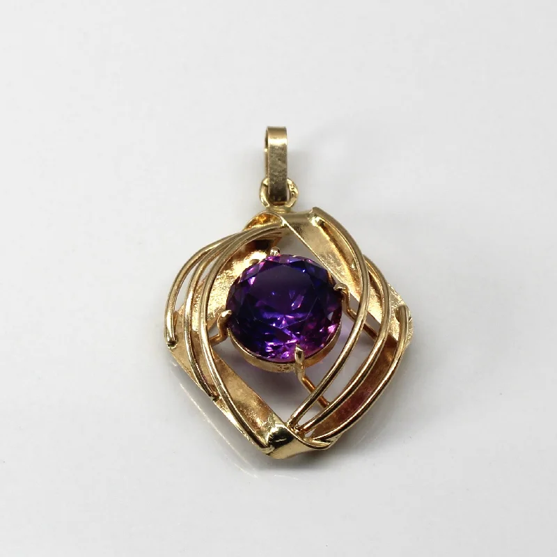 handcrafted beaded hoop earrings Synthetic Purple Sapphire Gold Pendant | 4.70ct |