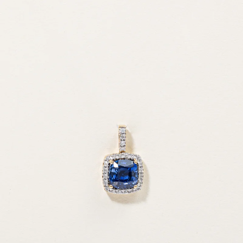 Synthetic Sapphire & Natural Diamond Pendant | 3.75ct, 0.12ctw |