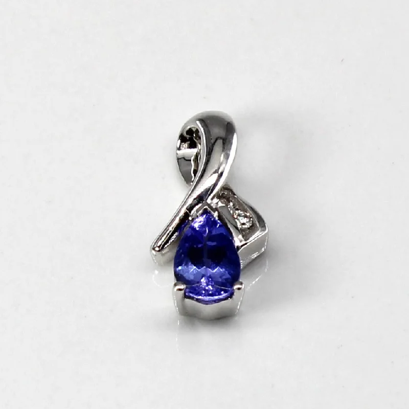 Tanzanite & Diamond Drop Pendant | 0.31ct | 0.01ct |