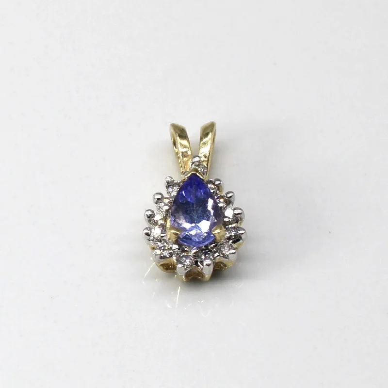 dainty gold chain earrings Tanzanite & Diamond Drop Pendant | 0.40ct | 0.13ctw |