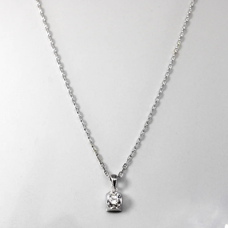 minimalist stacking rings set Tension Set Solitaire Diamond Pendant Necklace | 0.50ct VS2 G/H | 16"|