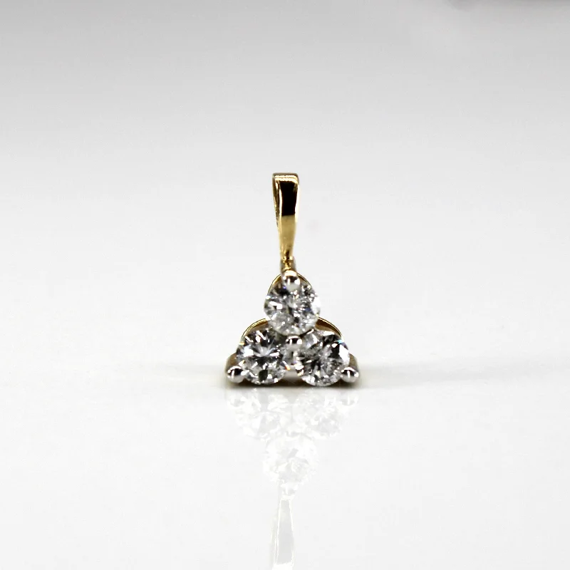 celestial star charm bracelet Three Stone Diamond Pendant | 0.48ctw |