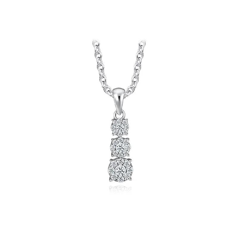 Three-Teardrop Diamond Pendant