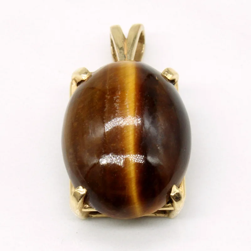 simple gold bar stud earrings Tiger's Eye Pendant | 12.00ct |