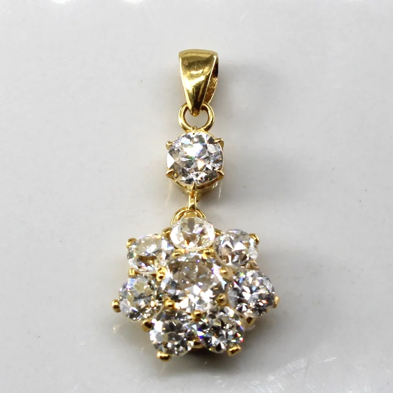 bold gothic skull necklace Vintage Old European Diamond Pendant | 1.70ctw |