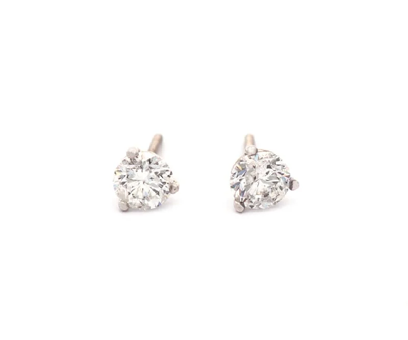 minimalist gold crescent moon necklace 0.84ctw Round Diamond Solitaire Stud Earrings in 14K