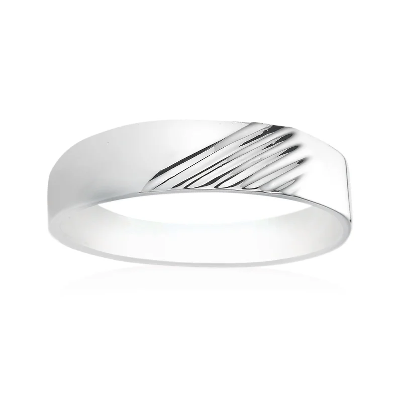 minimalist wedding band set Sterling Silver Claw Design Mens Ring