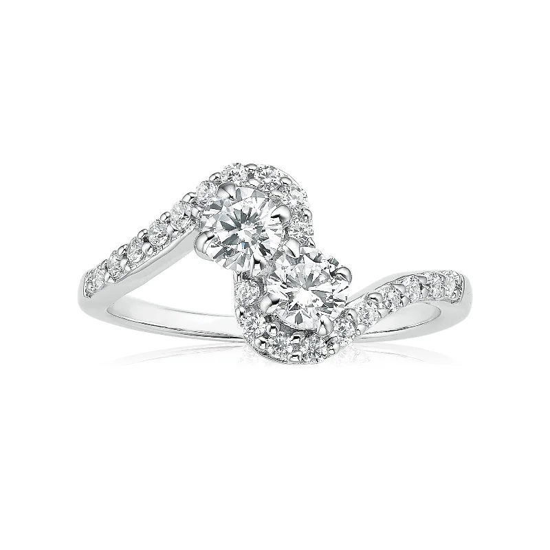 minimalist crystal quartz ring Sterling Silver Cubic Zirconia Ring