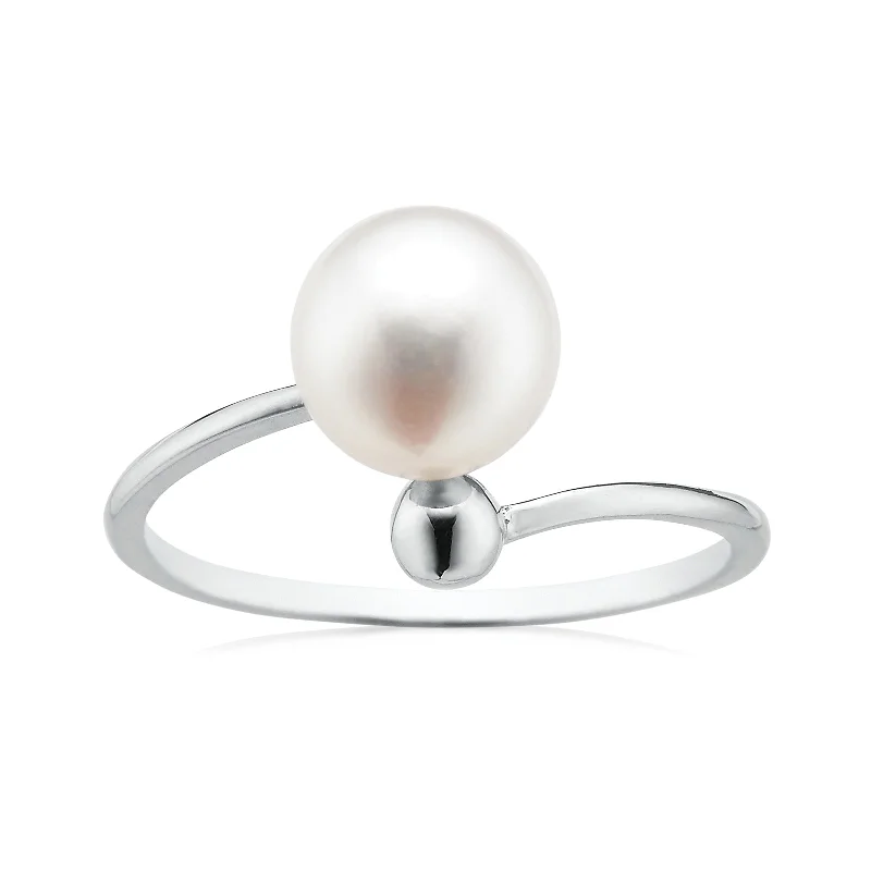 vintage sapphire engagement ring Sterling Silver 8-9mm Freshwater Pearl Ring