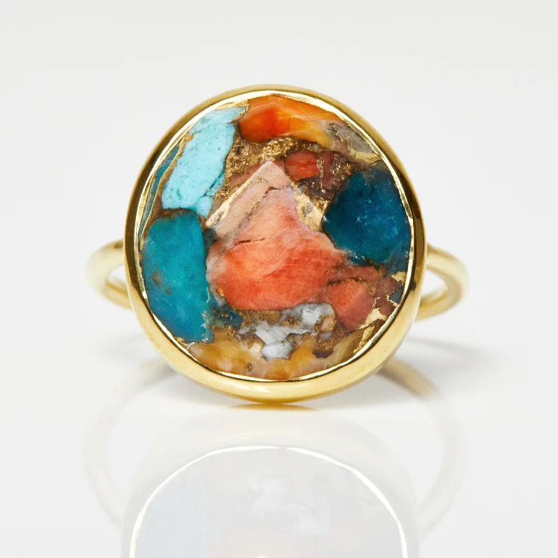 braided wedding ring men Statement Oyster Turquoise Ring